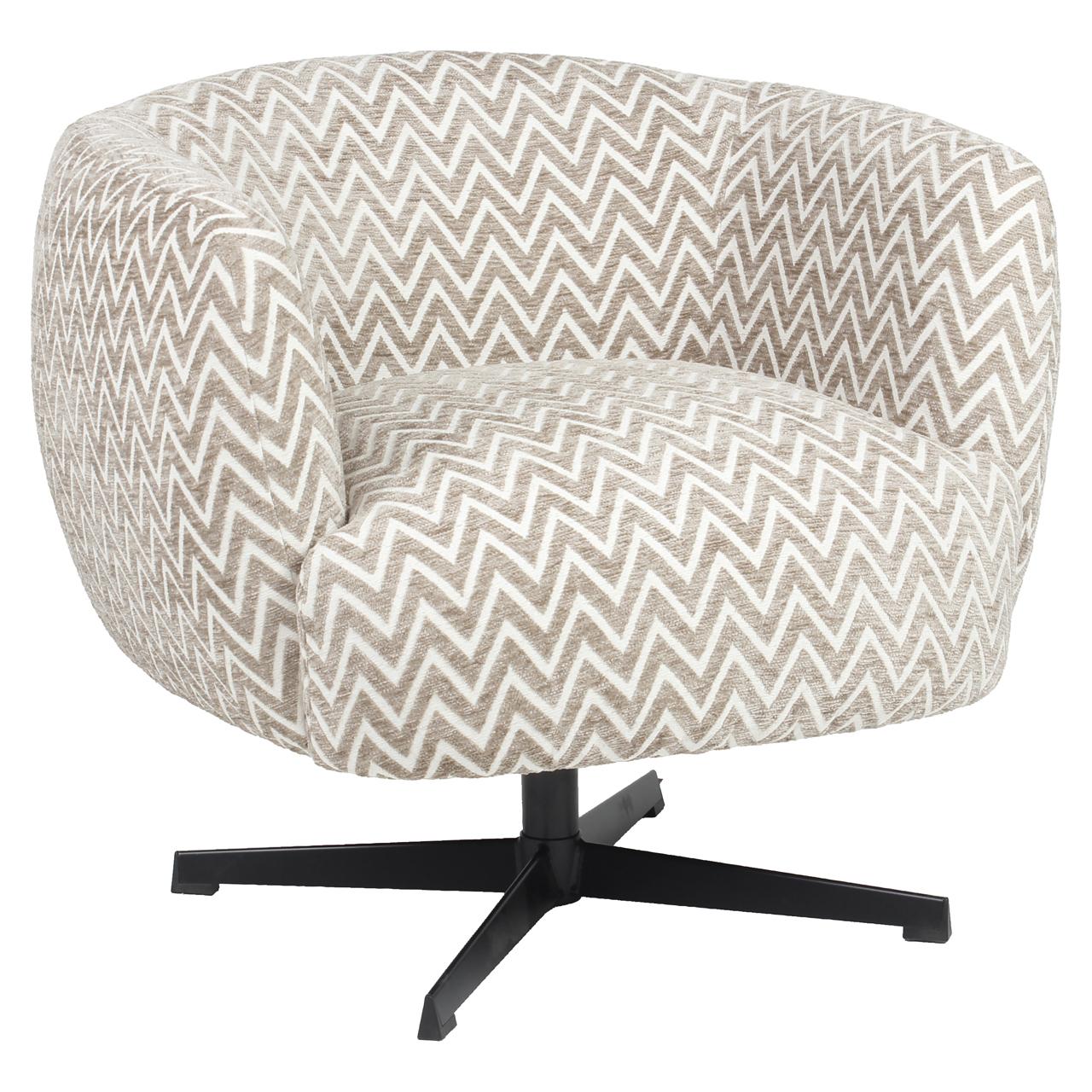 Lounge Stuhl Estelle sand chevron swivel
