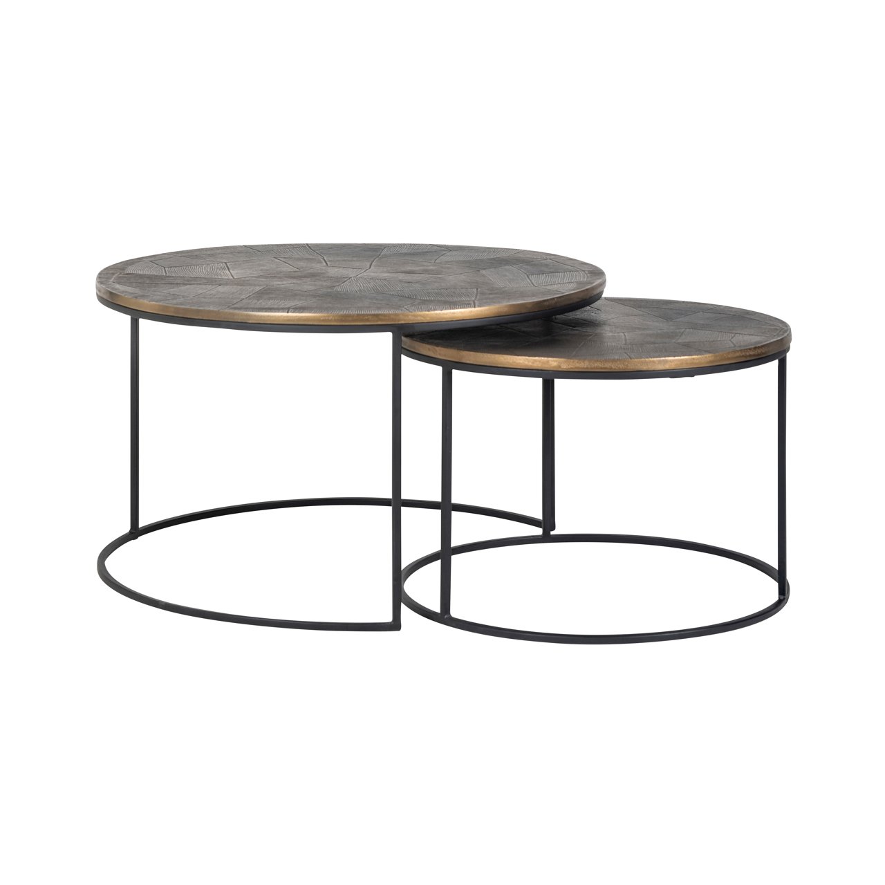 Couchtisch Tulum brushed gold (Set of 2)