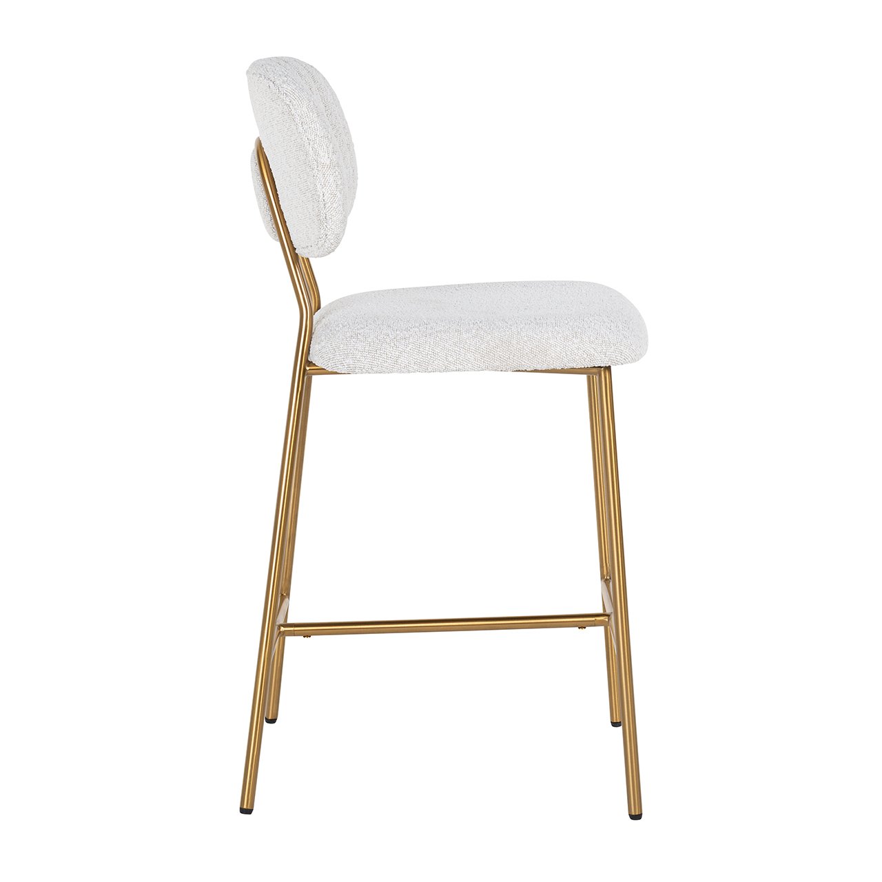 Barstuhl Xenia white bouclé / brushed gold (Copenhagen 900 Bouclé White) Barstuhl Xenia white bouclé / brushed gold (Copenhagen 900 Bouclé White)