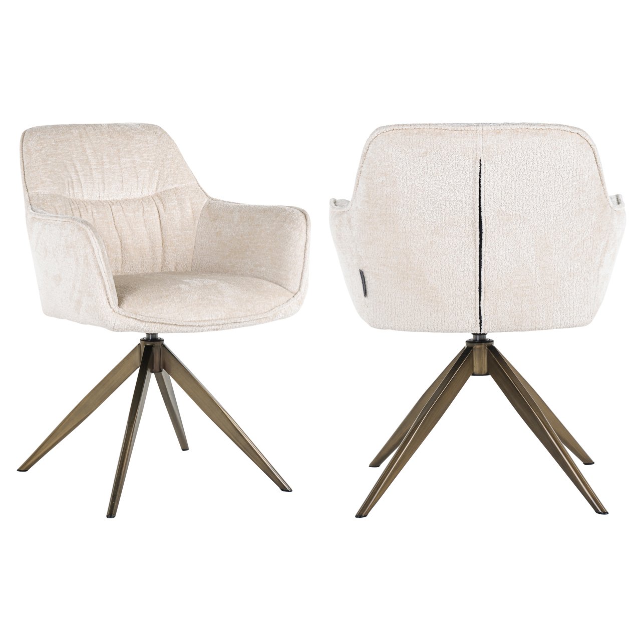 Esszimmerstuhl Aline FR white chenille swivel fire retardant