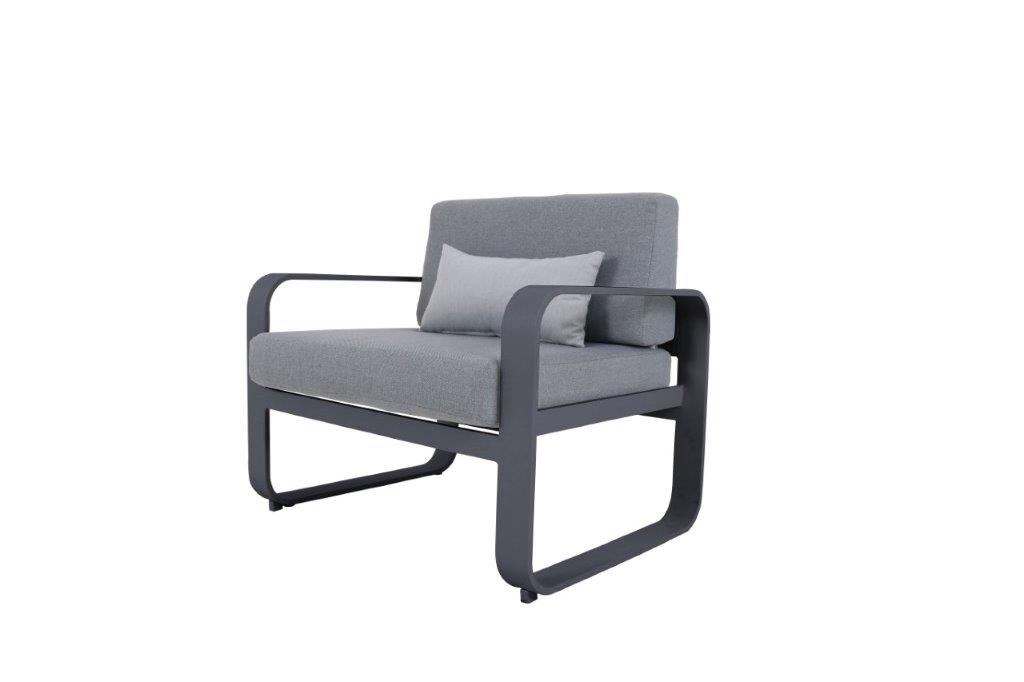 MWH Widero Lounge Sessel aus Aluminium mit Sitz- und Rückenkissen