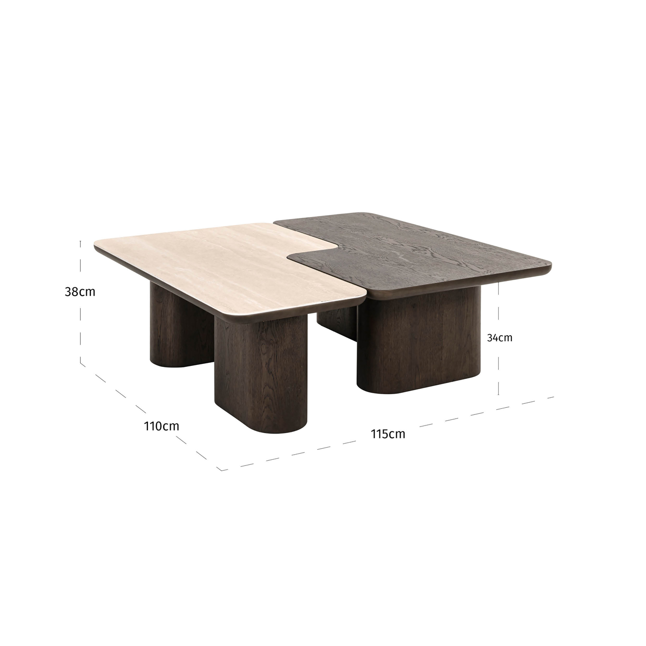 Couchtisch Nando brown (Set of 2)