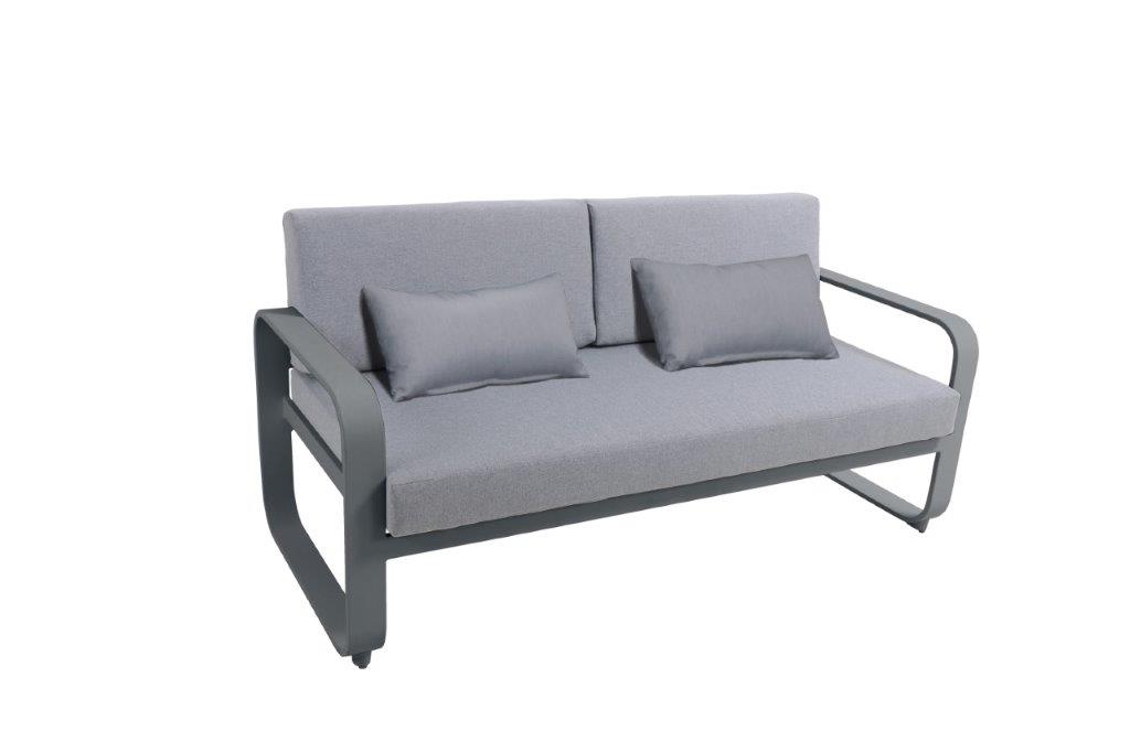 MWH Widero Lounge 2 Sitzer-Sofa aus Aluminium mit Rück- und Sitzkissen