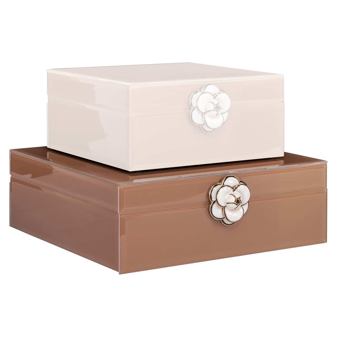 Aufbewahrungsbox Floral brown large