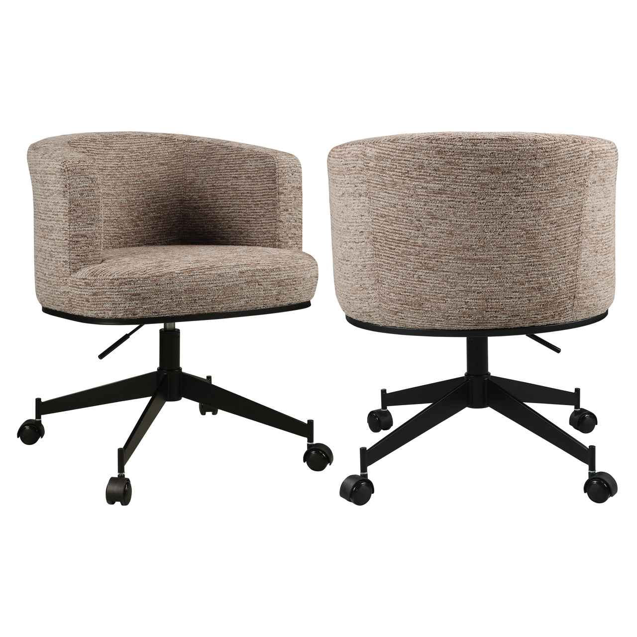 Esszimmerstuhl Rochenne mocca linear swivel on wheels