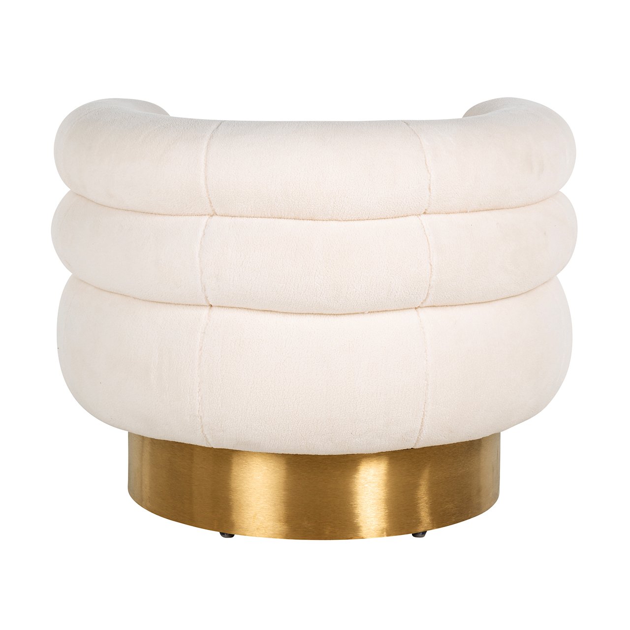 Drehsessel Teddy Fayah White teddy / Brushed gold