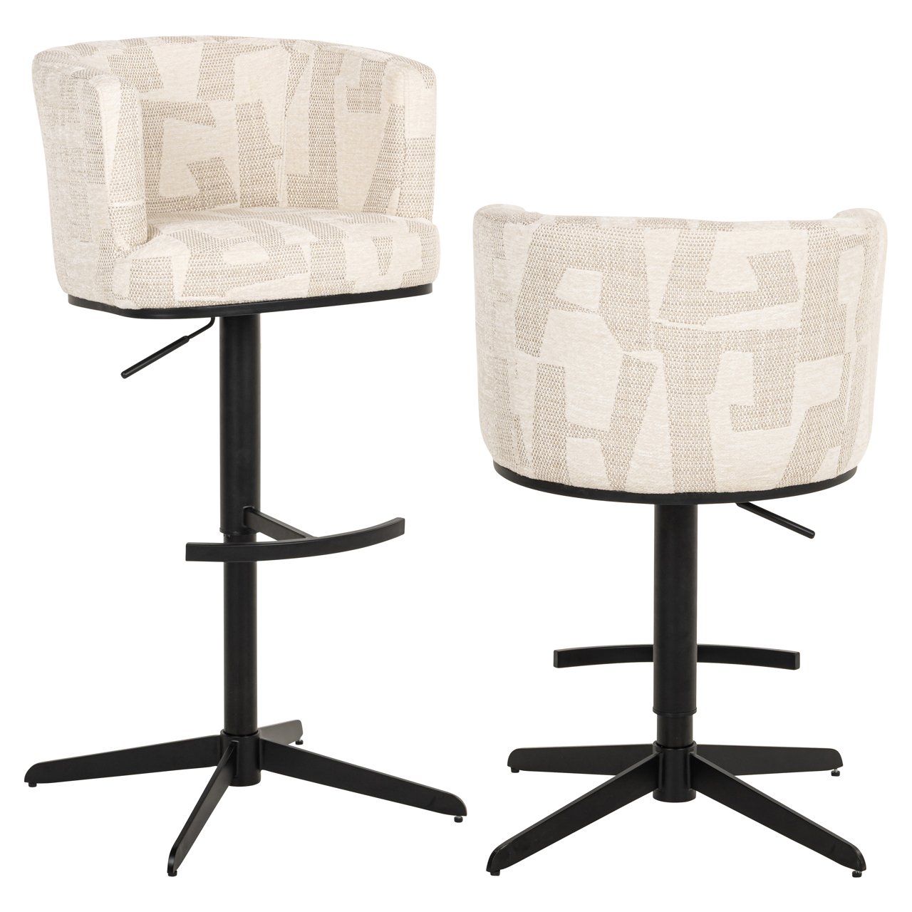 Barhocker Cheyenne beige graffic swivel Barhocker Cheyenne beige graffic swivel