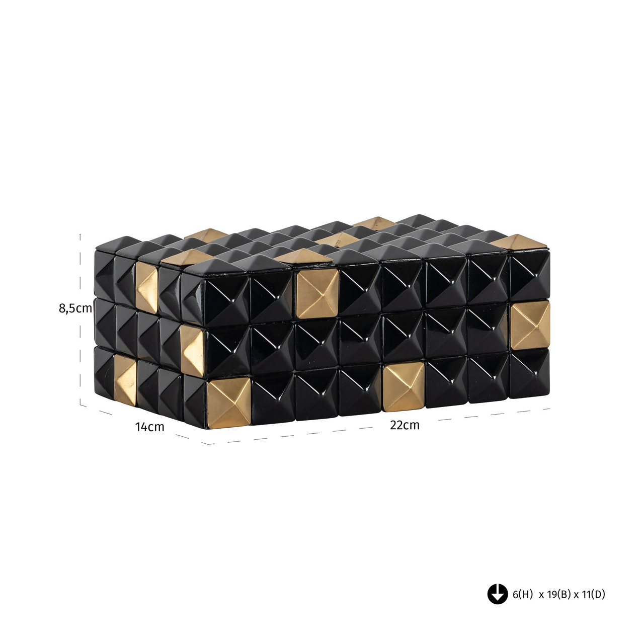 Aufbewahrungsbox Velicia black/gold