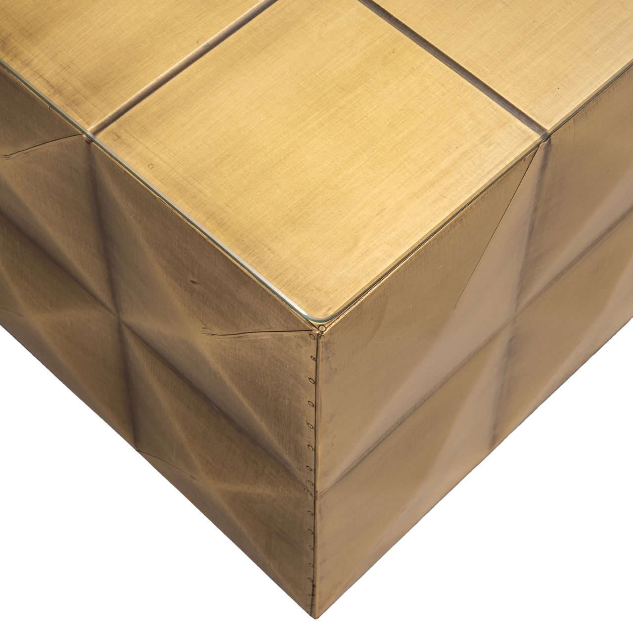 Couchtisch Collada brushed gold incl. glass top