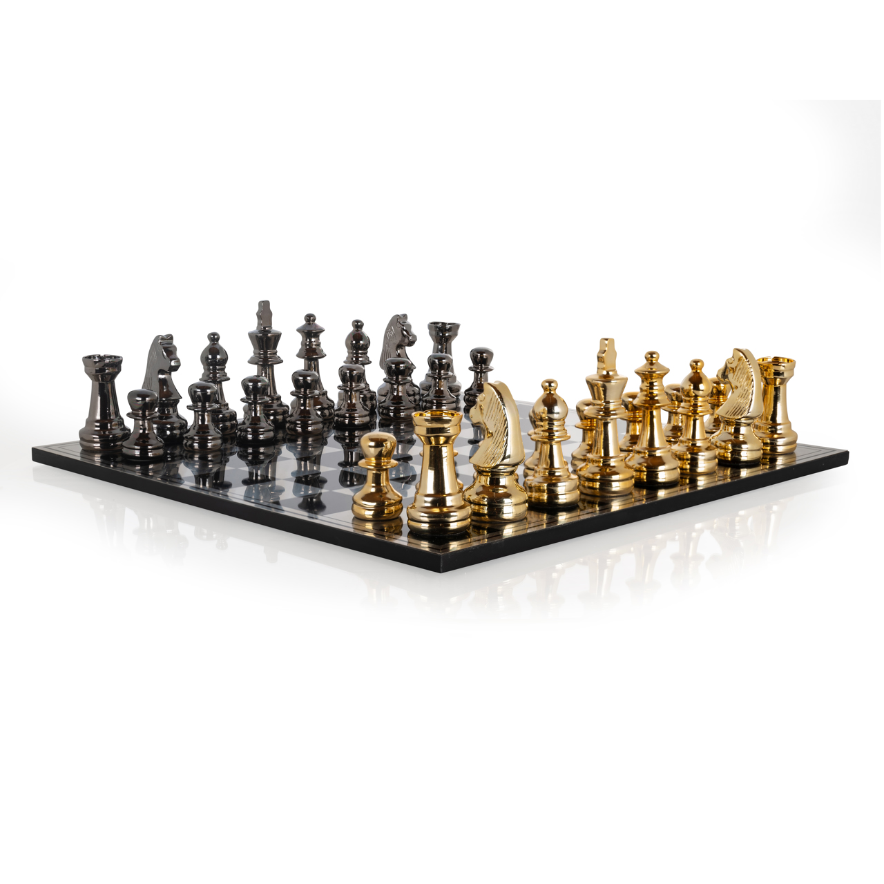 Dekoratives Spiel Saray black/gold chessboard