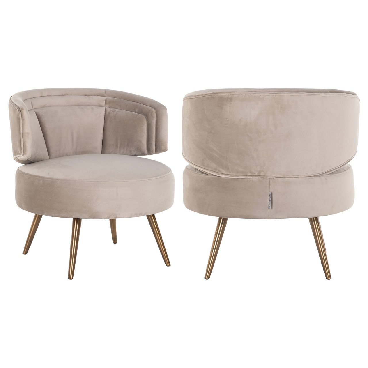 Lounge Stuhl Hazel khaki velvet fire retardant Lounge Stuhl Hazel khaki velvet fire retardant