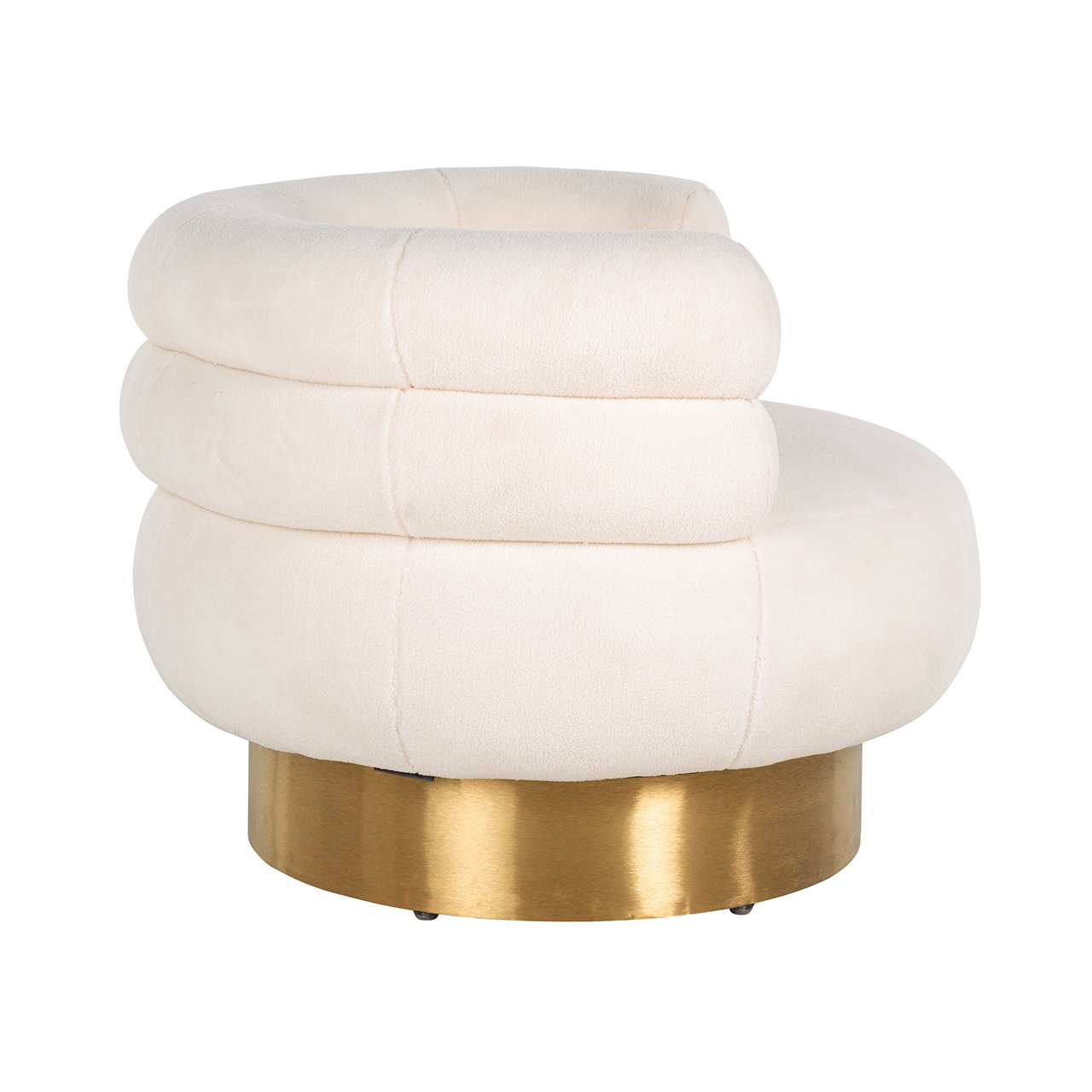 Drehsessel Teddy Fayah White teddy / Brushed gold