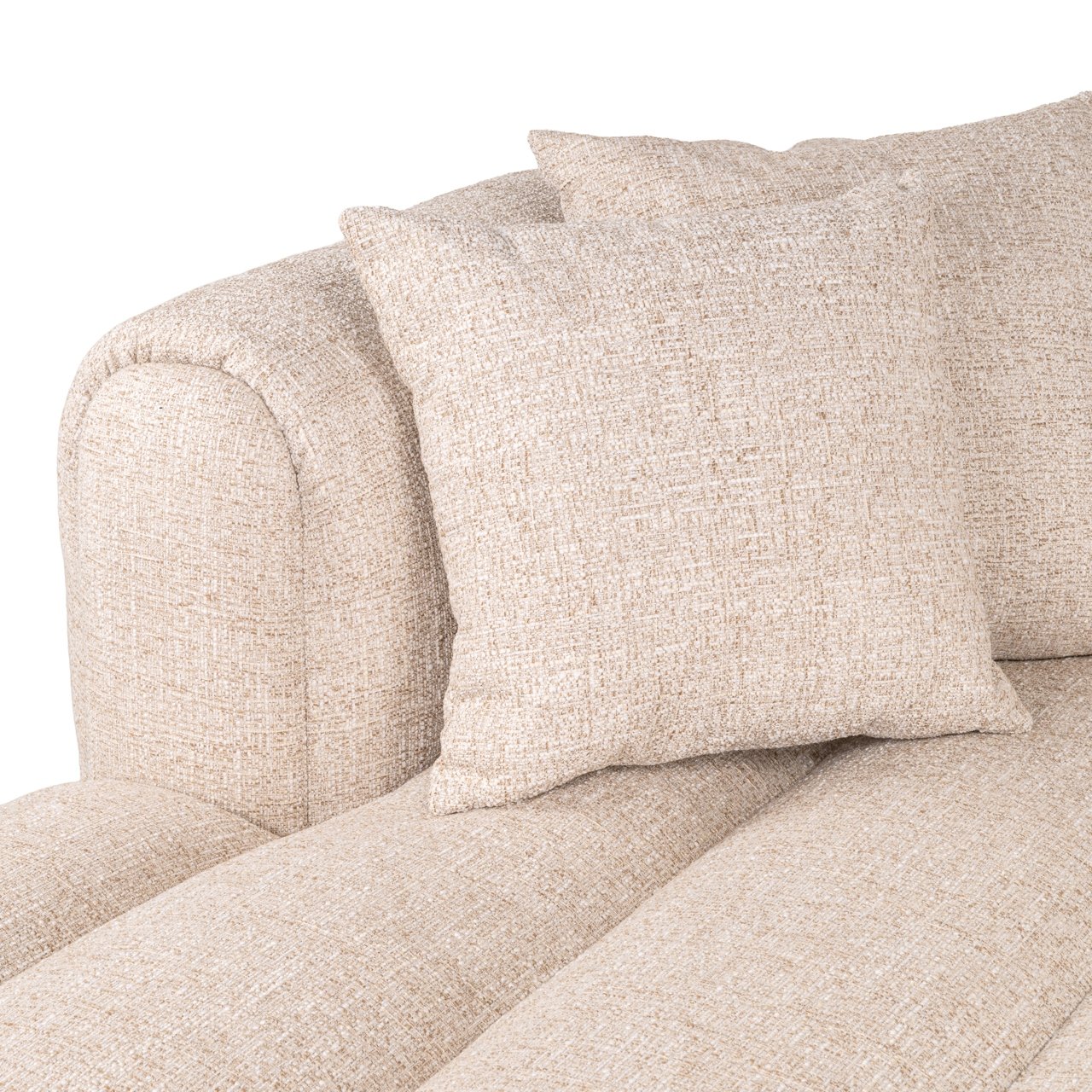 Sofa Novaro cream tweed lounge left fire retardant