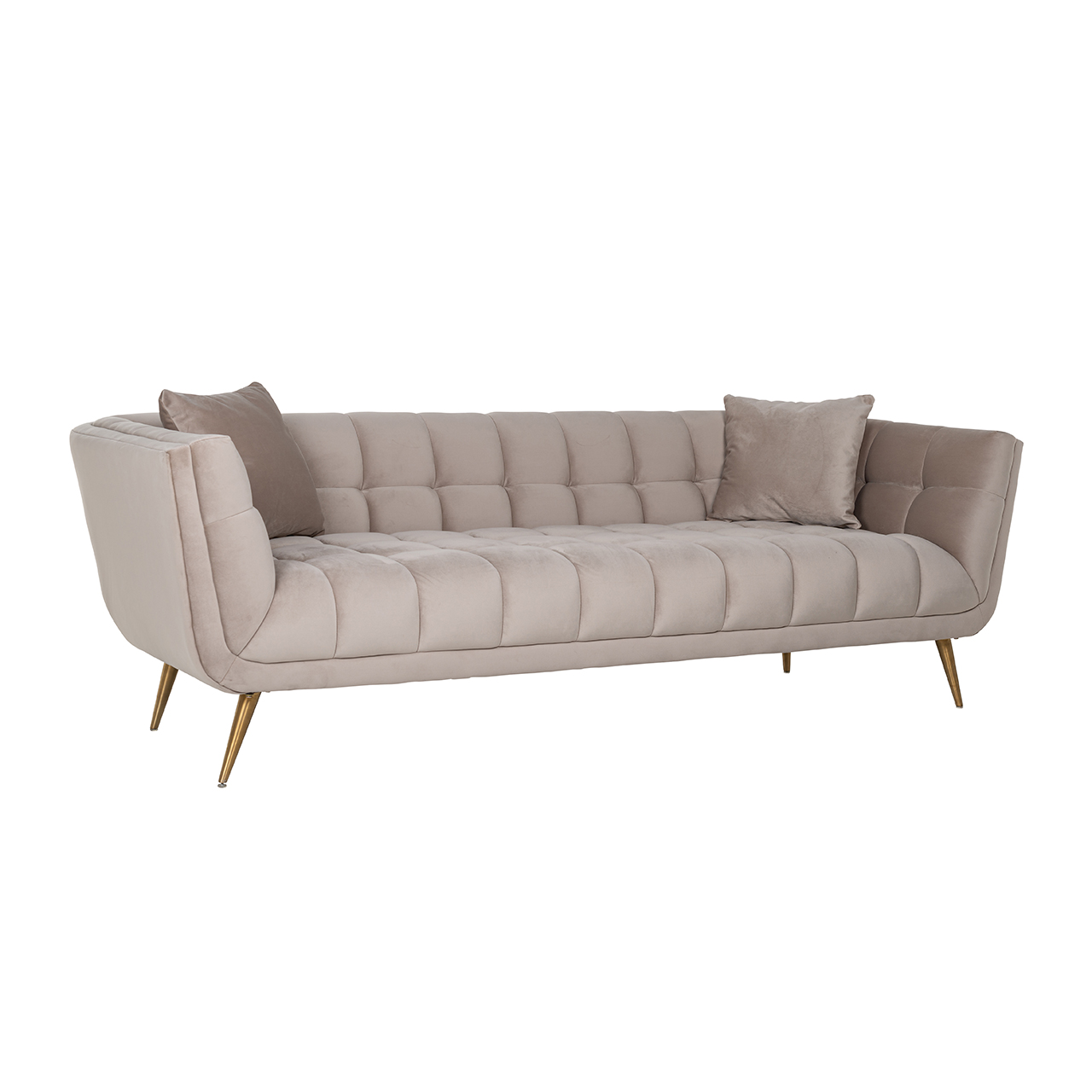 Couch Huxley Khaki velvet / Brushed gold (Quartz Khaki 903)