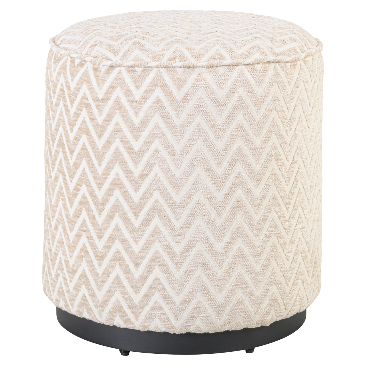 Hocker & Fußbank Lexie beige chevron 45Ø