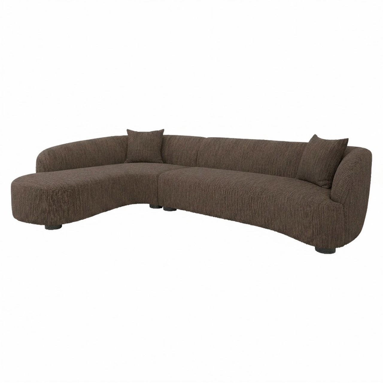 Sofa Pandora brown chunky lounge left