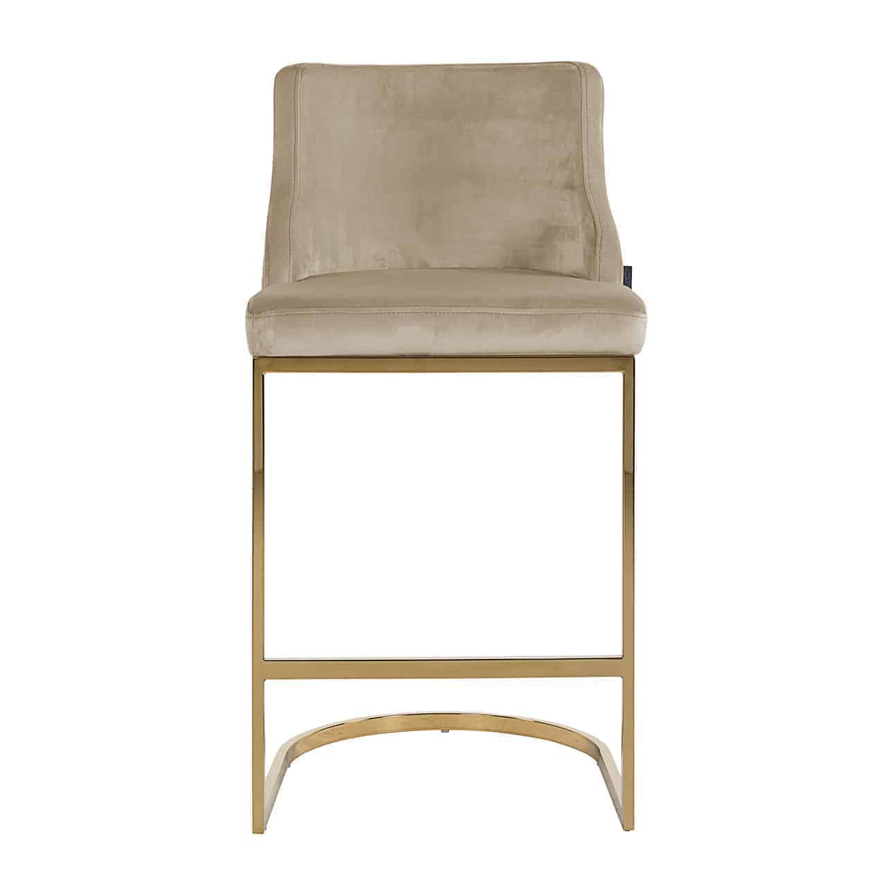 Barstuhl Bolton khaki velvet / gold fire retardant (Quartz Khaki 903)