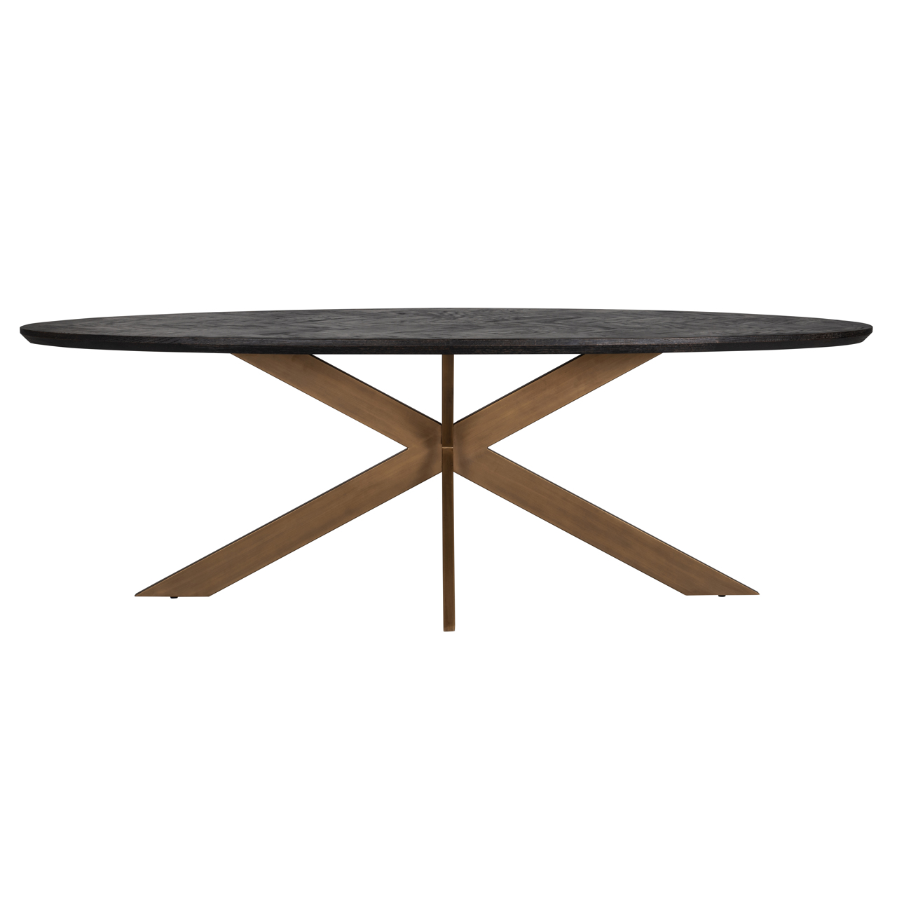 Esstisch Blackbone Brass black rustic oval 230
