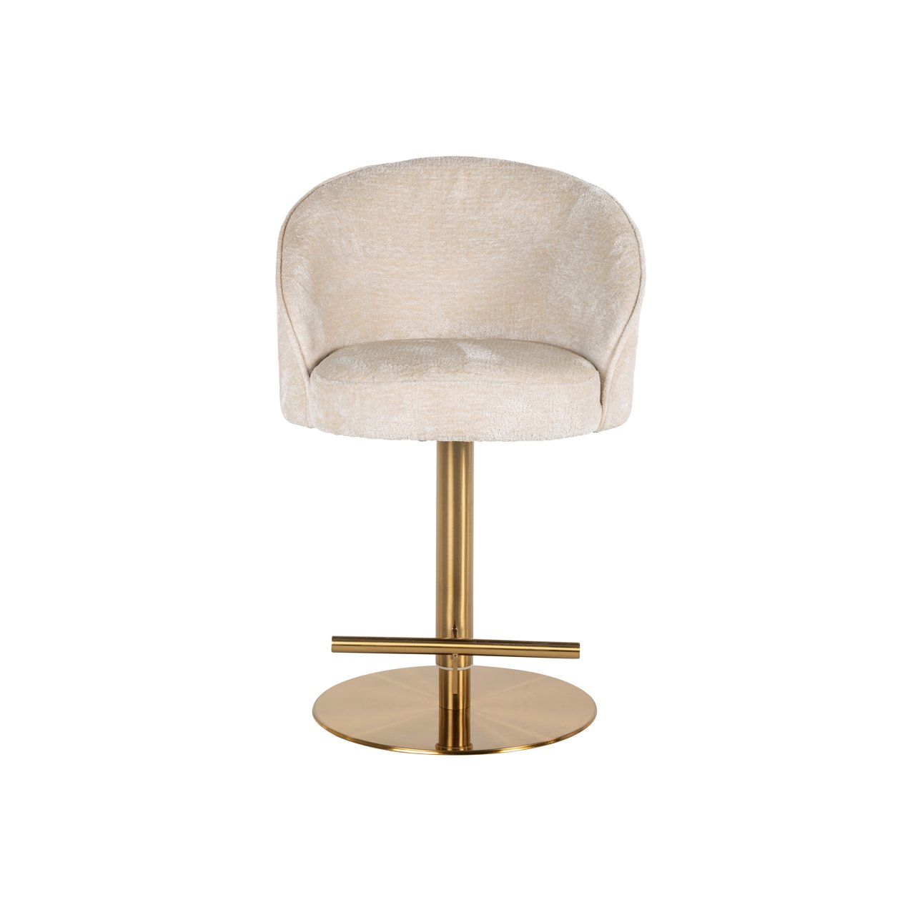 Barhocker Zabi white chenille swivel