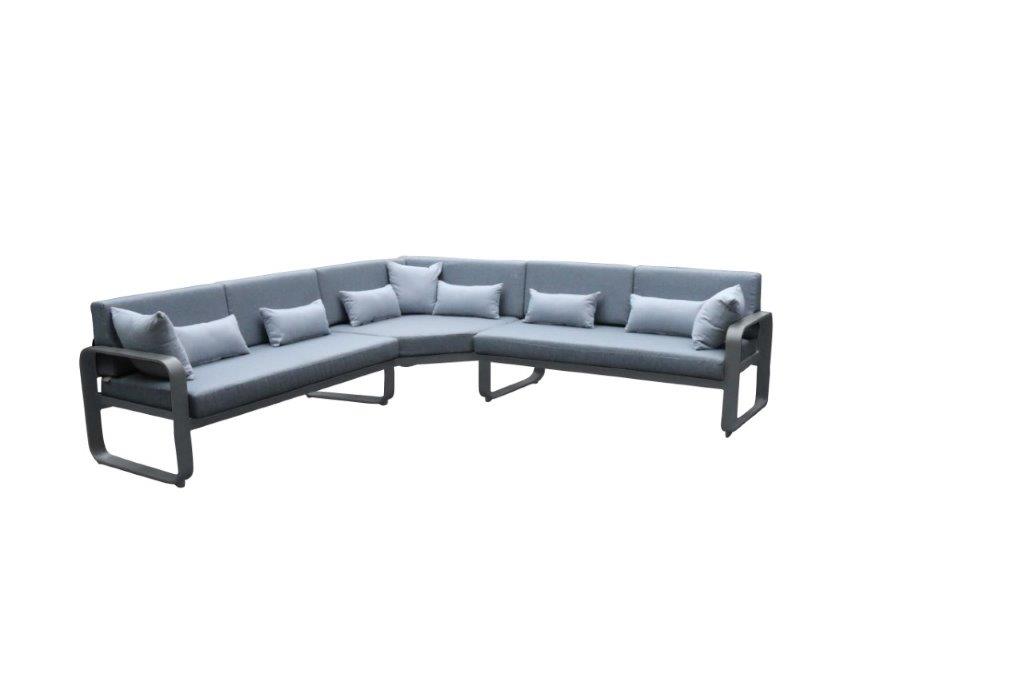 MWH Widero Lounge Ecksofa aus Aluminium mit Sitz- und Rückenkissen 