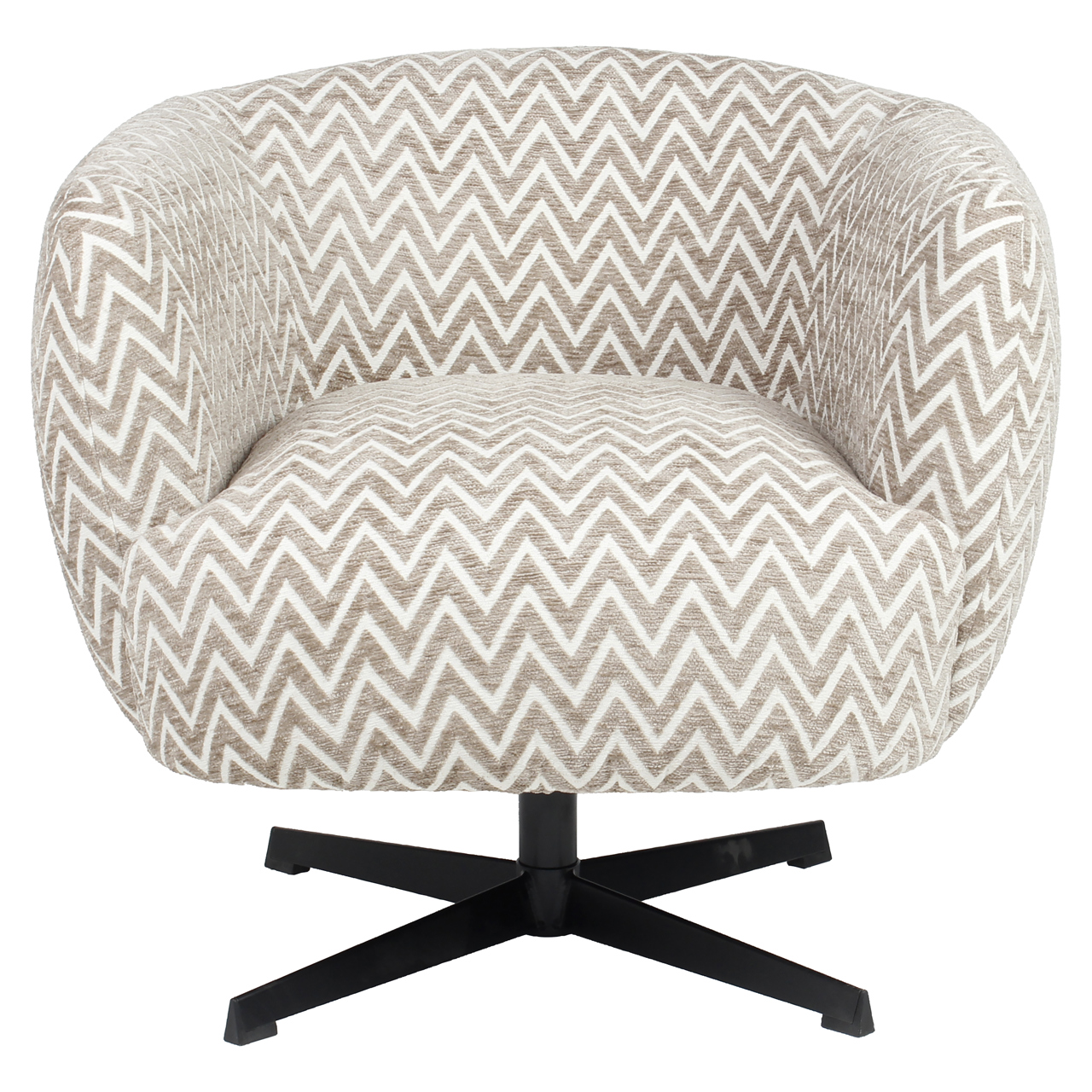 Lounge Stuhl Estelle sand chevron swivel