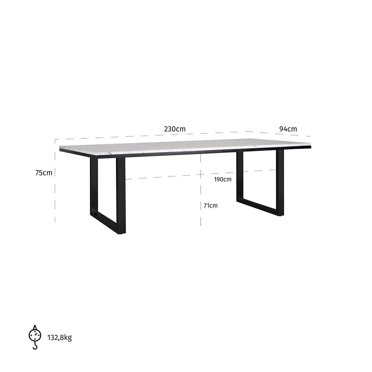 Esstisch Lexington white 230 (White)