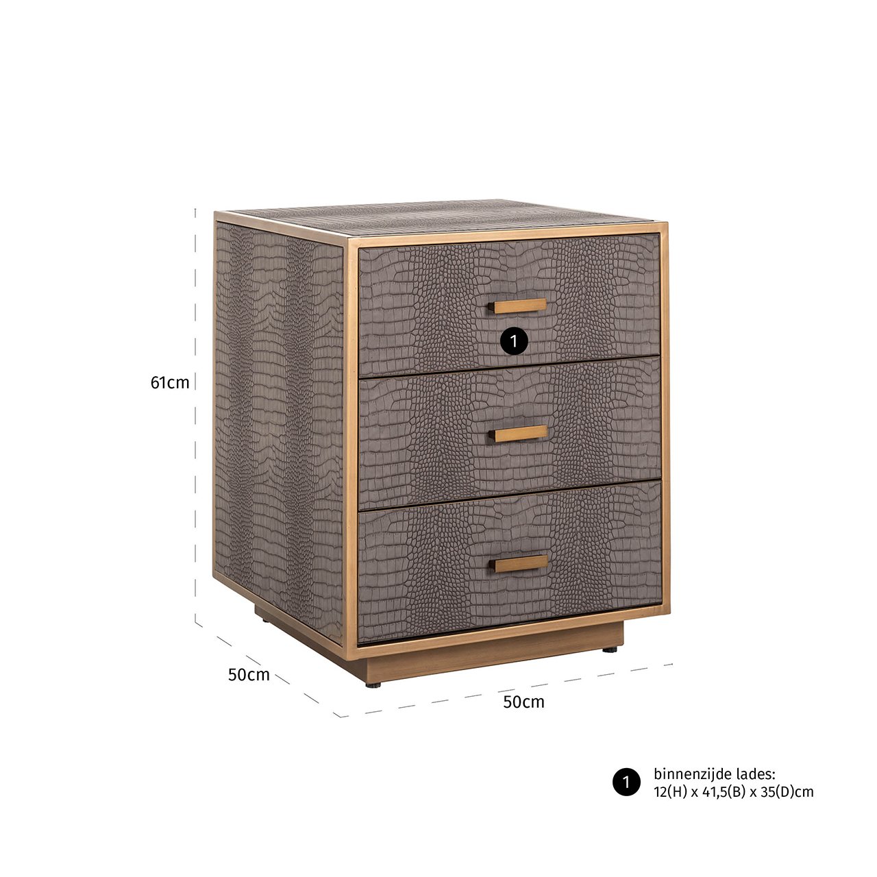 Kommode Classio 3-Schubladen (Brushed Gold) Kommode Classio 3-Schubladen (Brushed Gold)