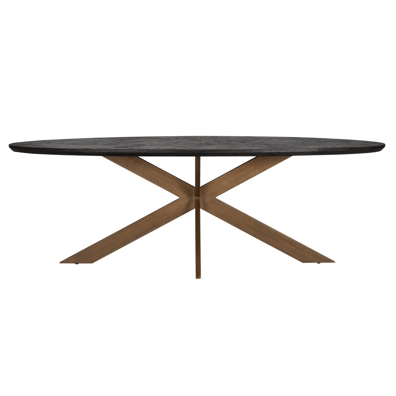 Esstisch Blackbone Brass black rustic oval 230