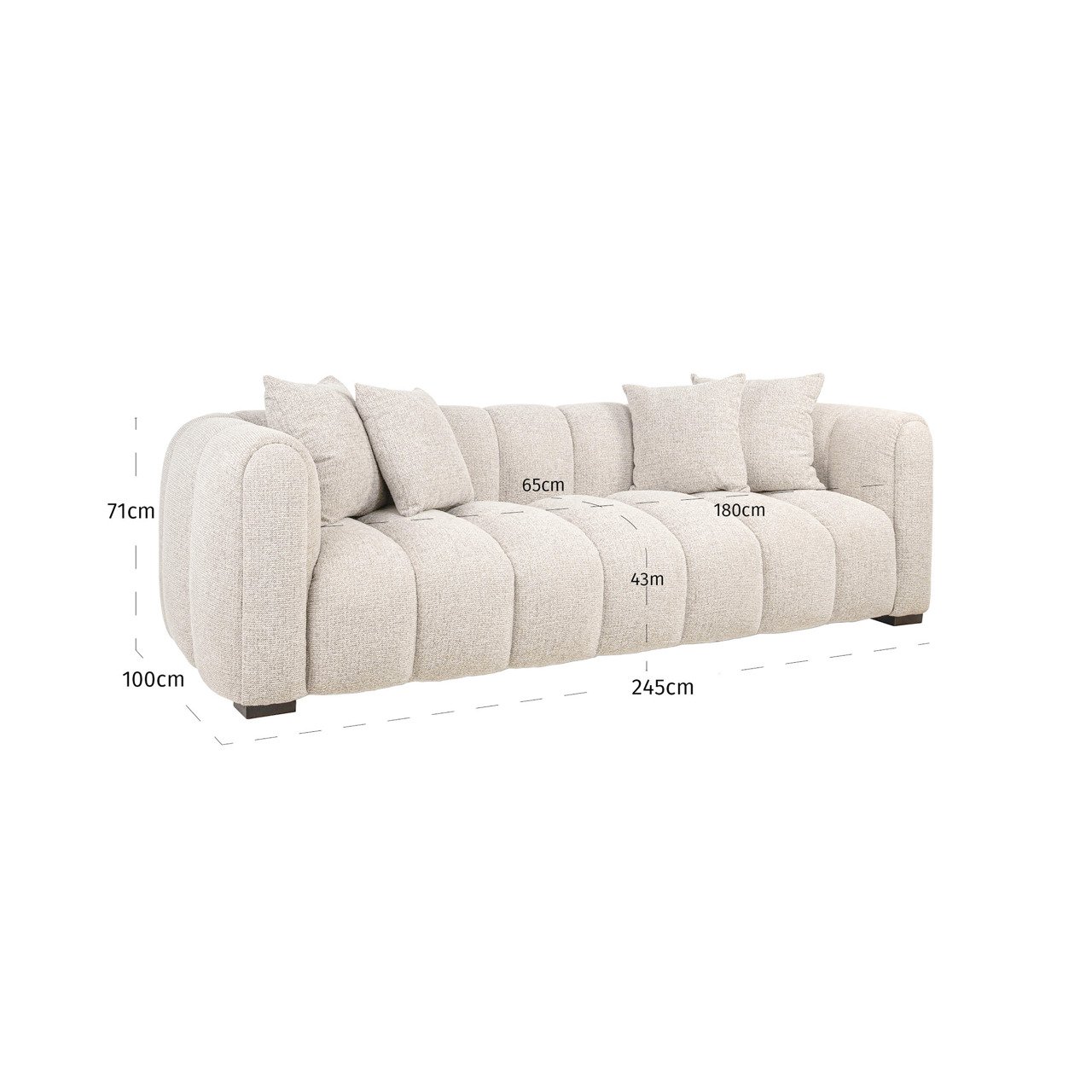 Sofa Novaro natural fancy 3-seater