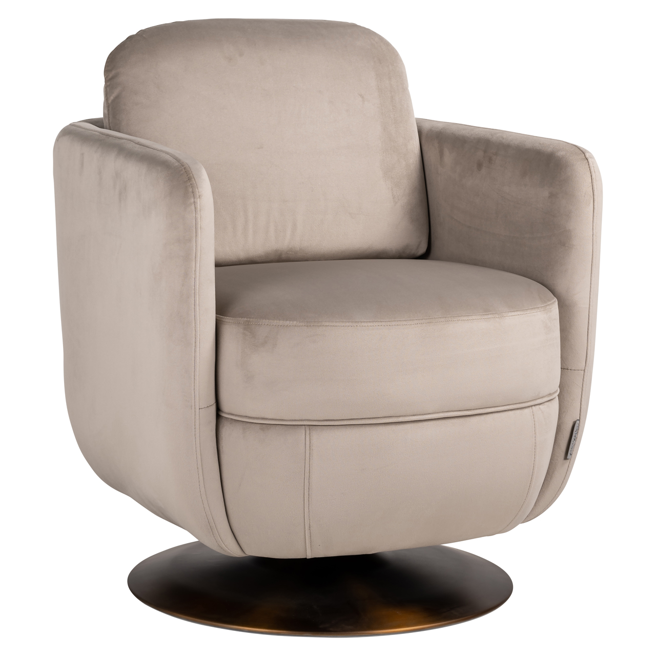Lounge Stuhl Turner khaki velvet swivel fire retardant