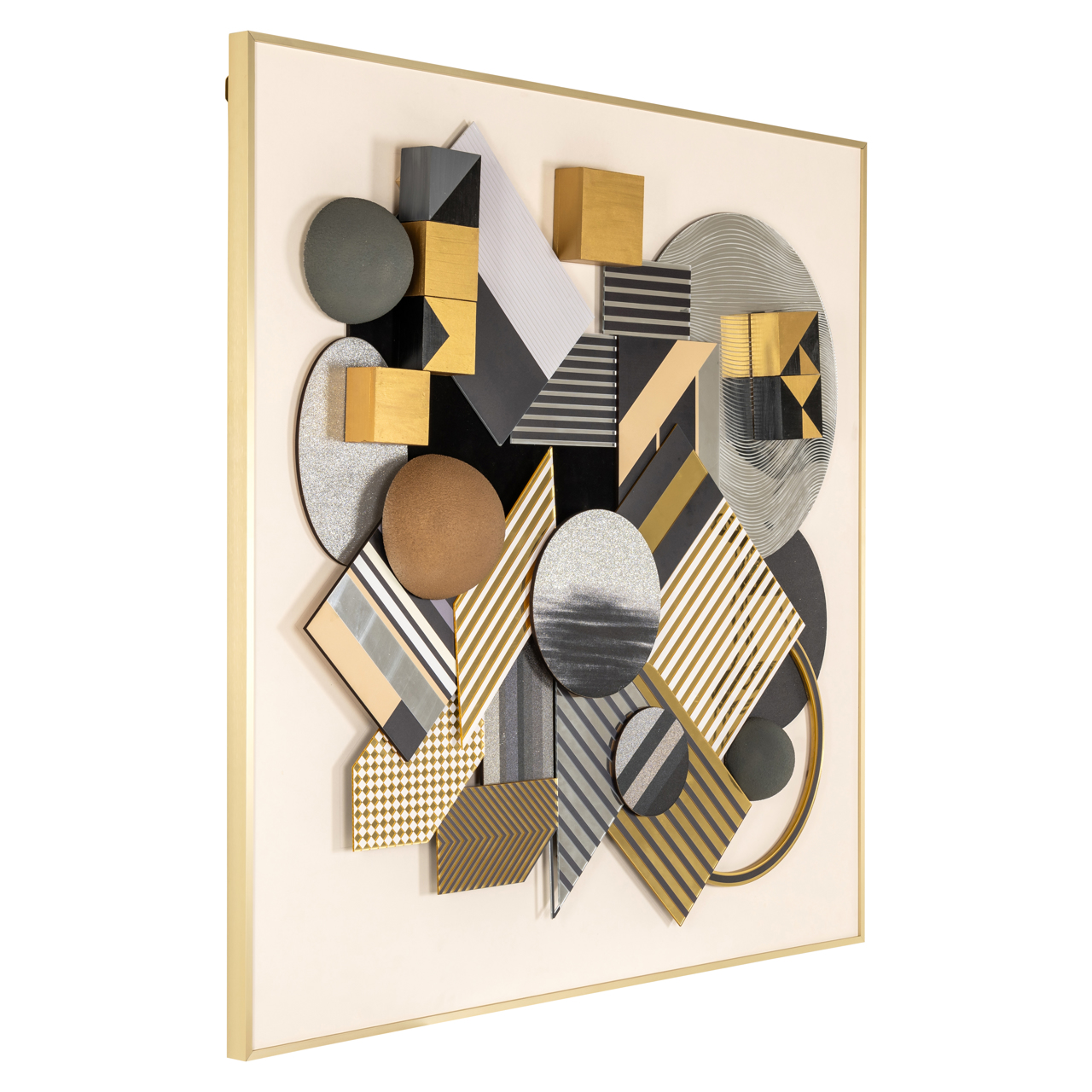 Wandkunst 3D Block black/gold