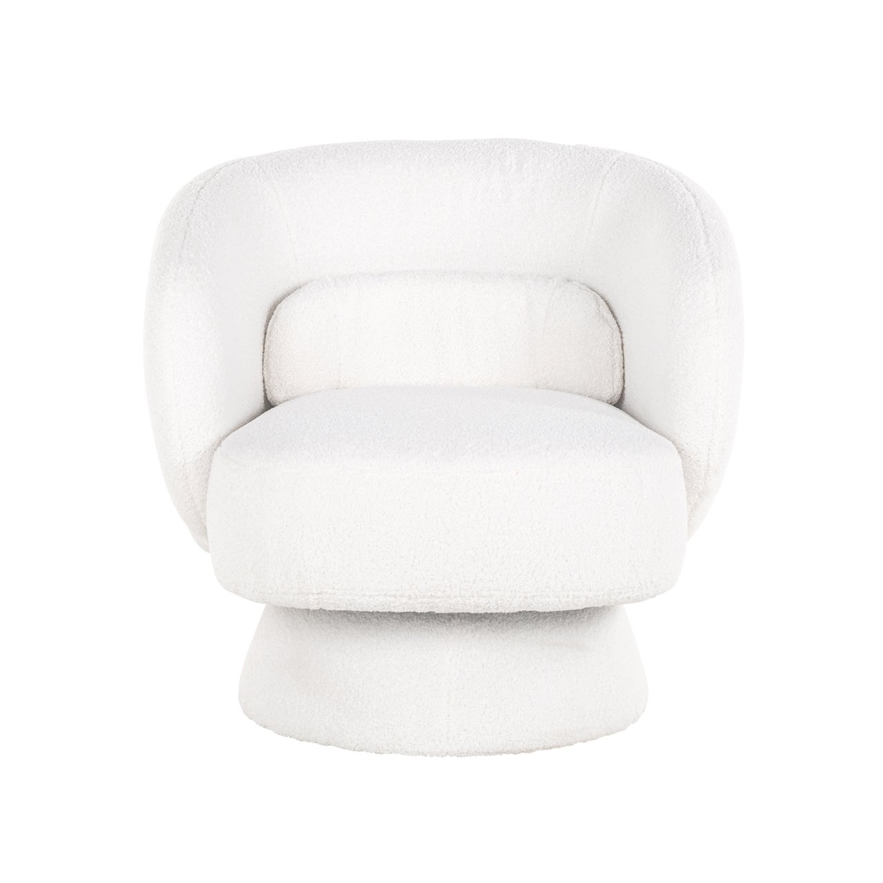 Lounge Stuhl Senna white furry swivel