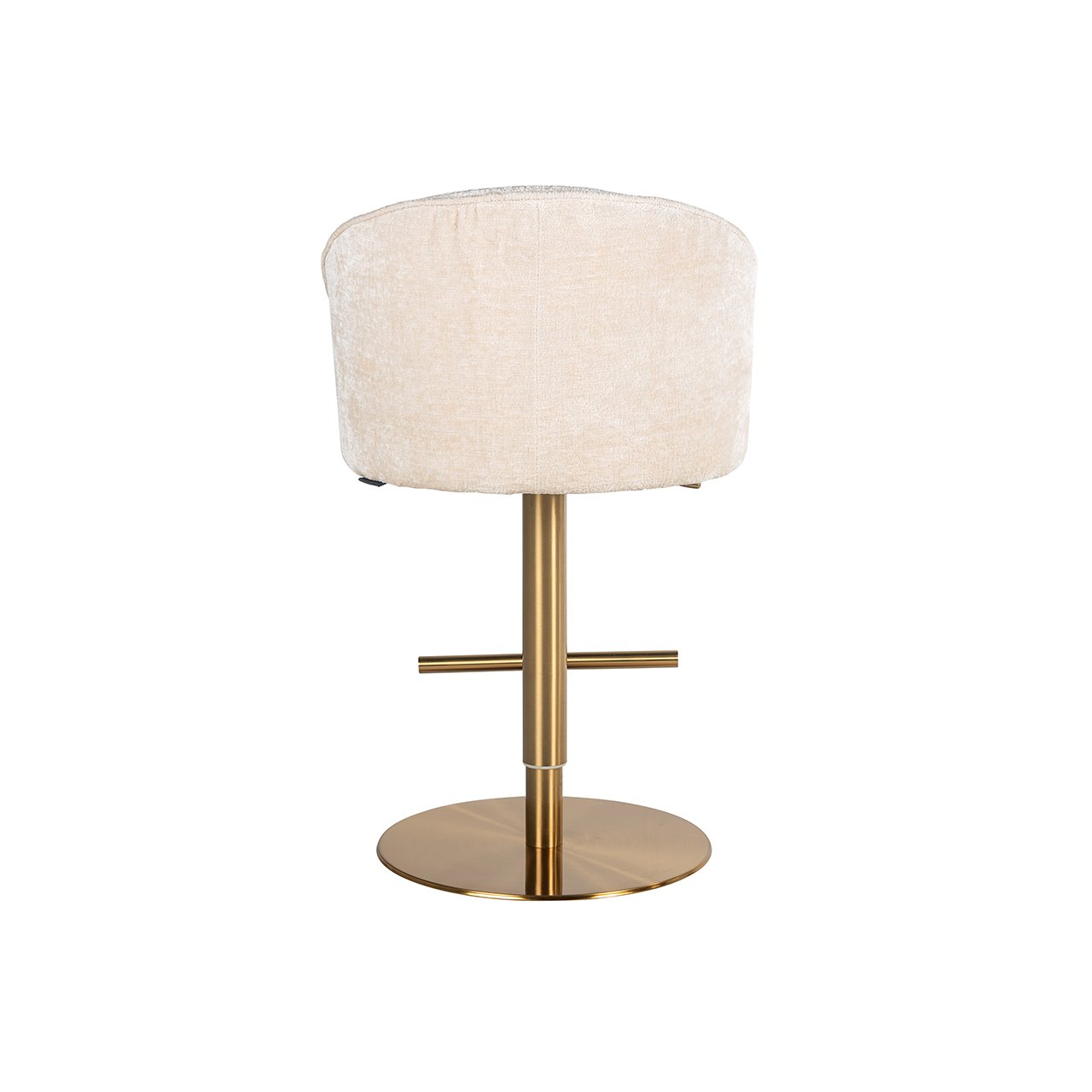 Barhocker Zabi white chenille swivel
