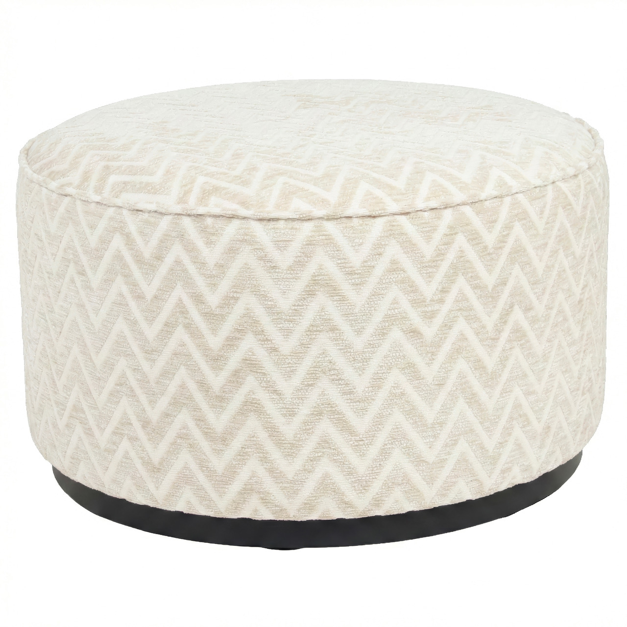Hocker & Fußbank Lexie beige chevron 70Ø