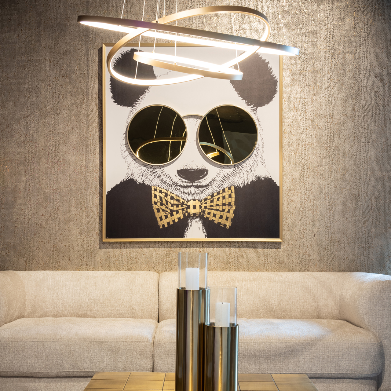 Wandkunst Panda black/gold