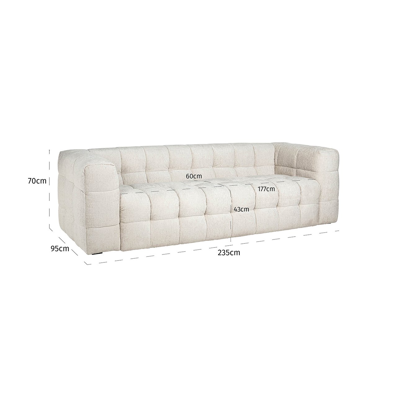 Sofa Merrol cream fusion fire retardant