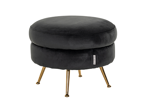 Richmond Fußhocker Amelia antraciet / gold (Quartz Antraciet 801)