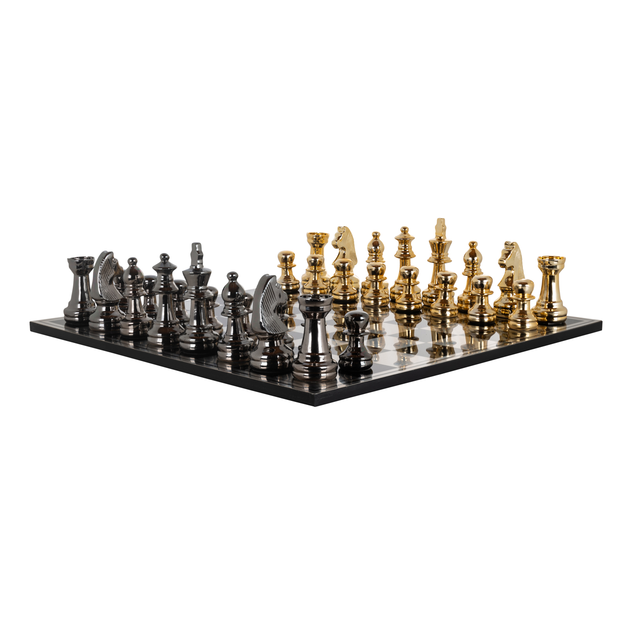 Dekoratives Spiel Saray black/gold chessboard