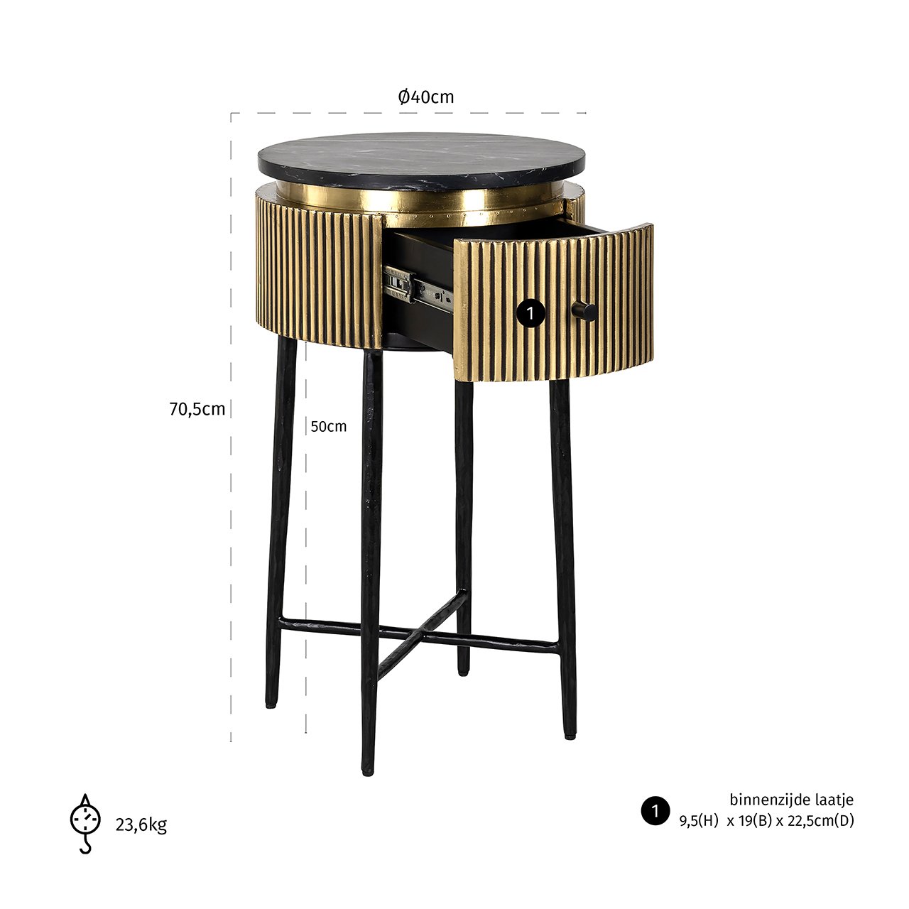 Beistelltisch Ironville (Gold) Beistelltisch Ironville (Gold)