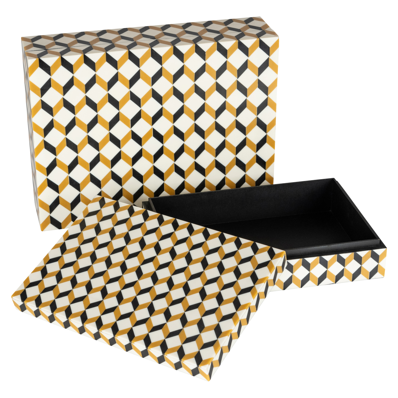 Aufbewahrungsbox Frences black/gold (Set of 2)