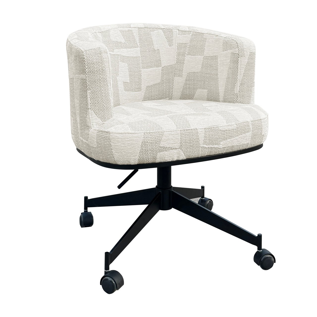 Esszimmerstuhl Rochenne beige graffic swivel on wheels