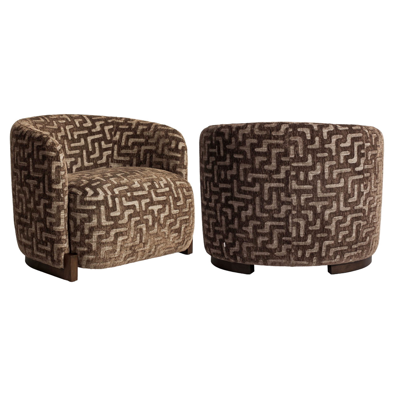 Lounge Stuhl Hannah brown labyrinth fire retardant