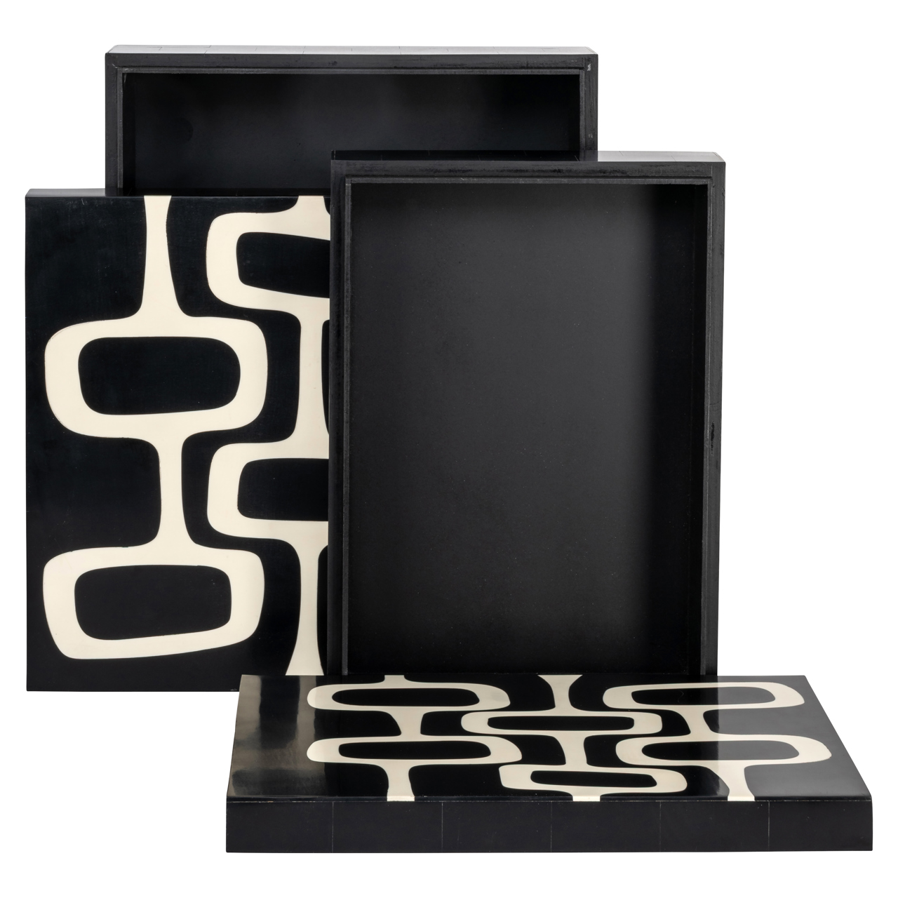 Aufbewahrungsbox Lux black/white (Set of 2)