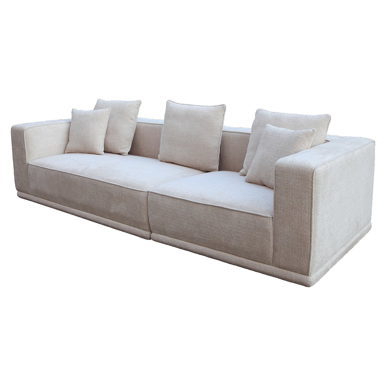 Sofa Lusso 3-Sitzer beige Chenille (Niagara 902 beige)