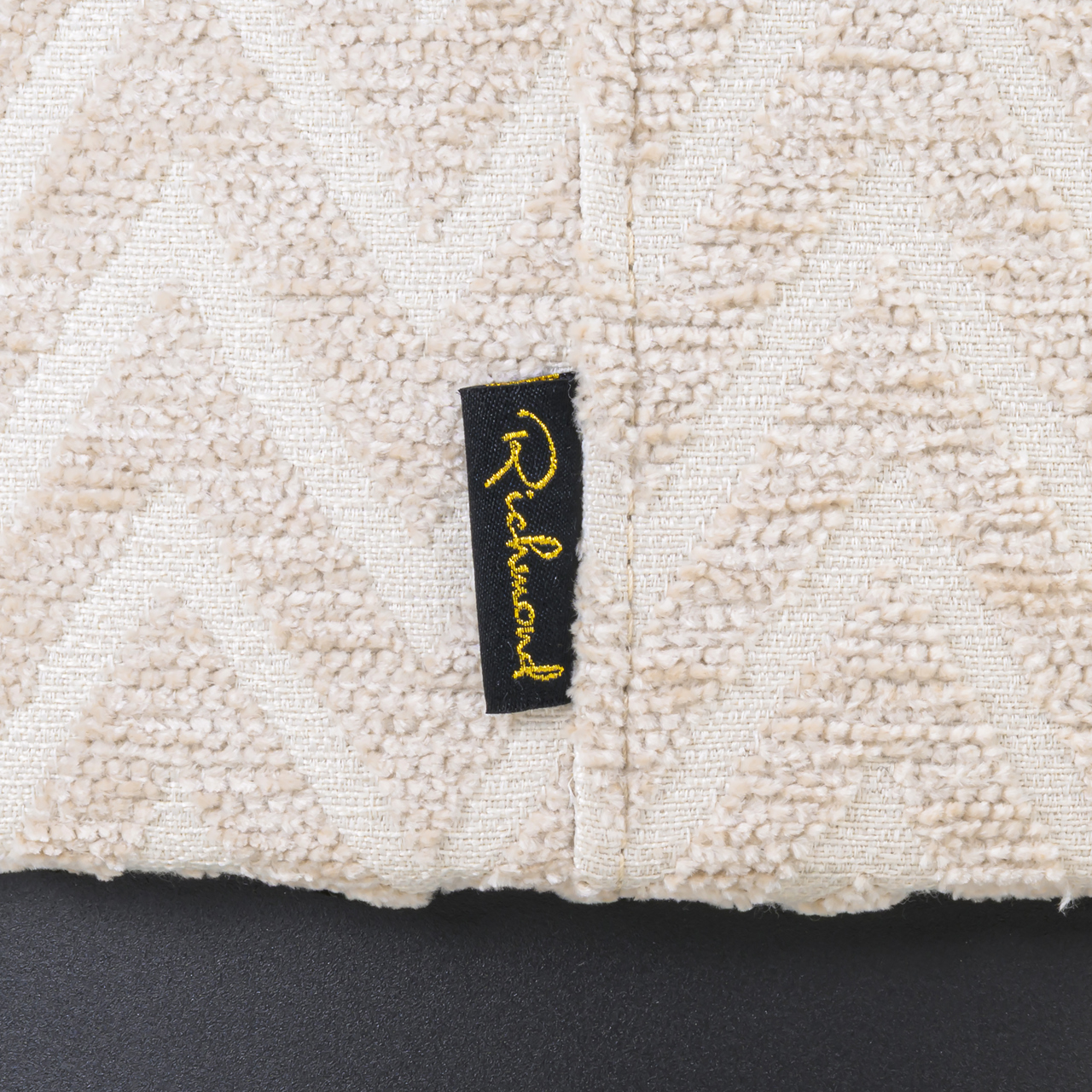 Hocker & Fußbank Lexie beige chevron 45Ø