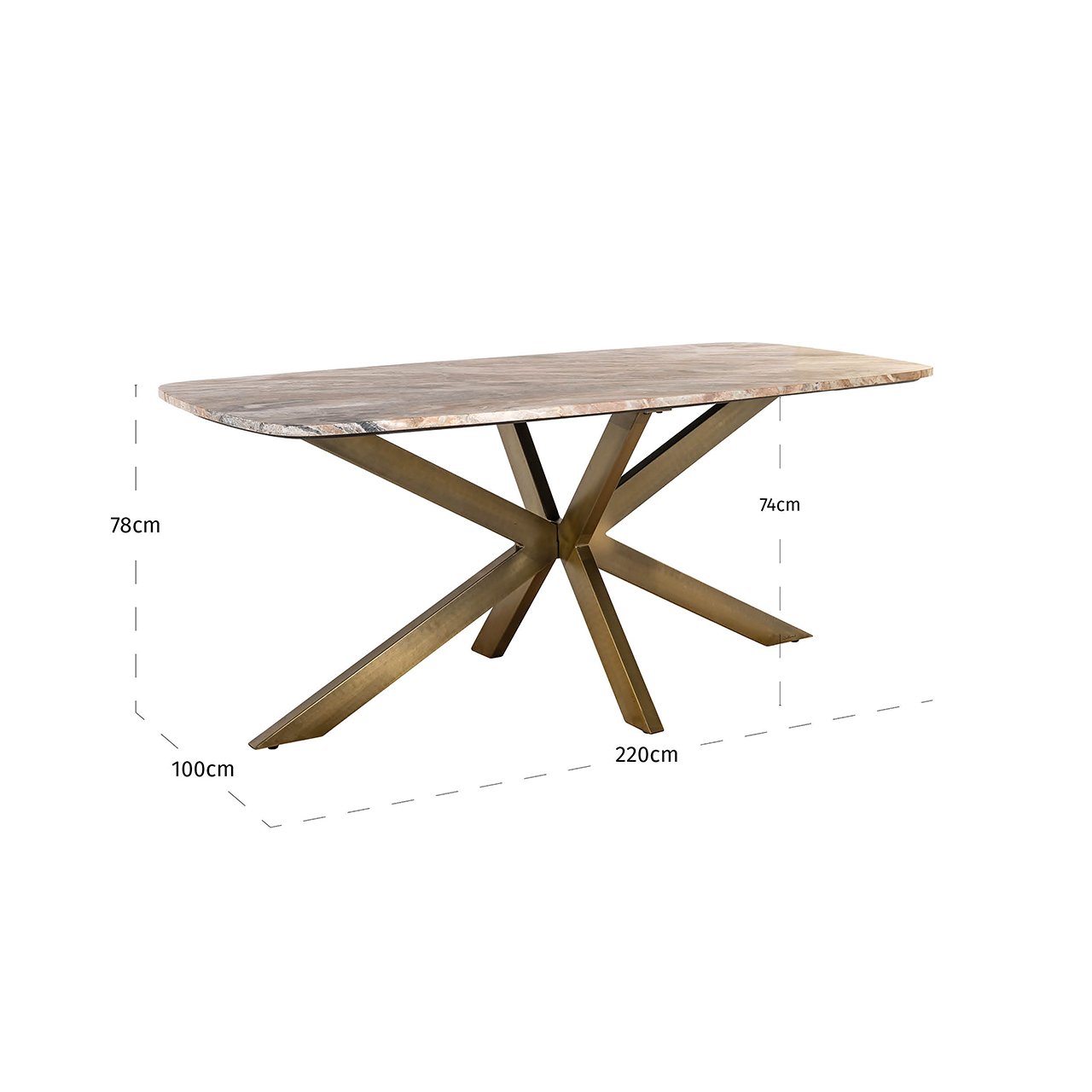 Esstisch Bottega 220 dänisch oval (White)