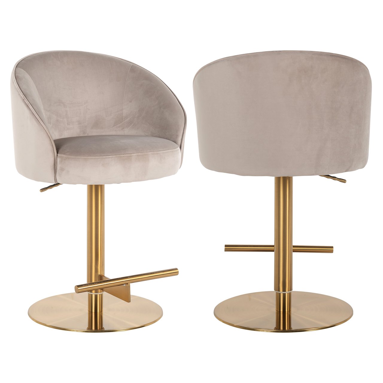 Barhocker Zabi khaki velvet swivel