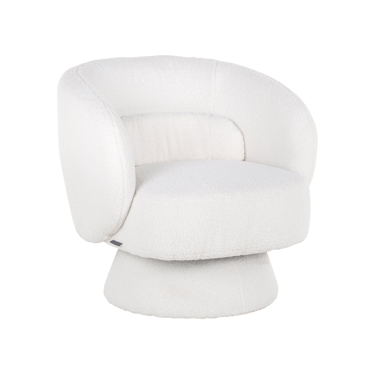 Lounge Stuhl Senna white furry swivel
