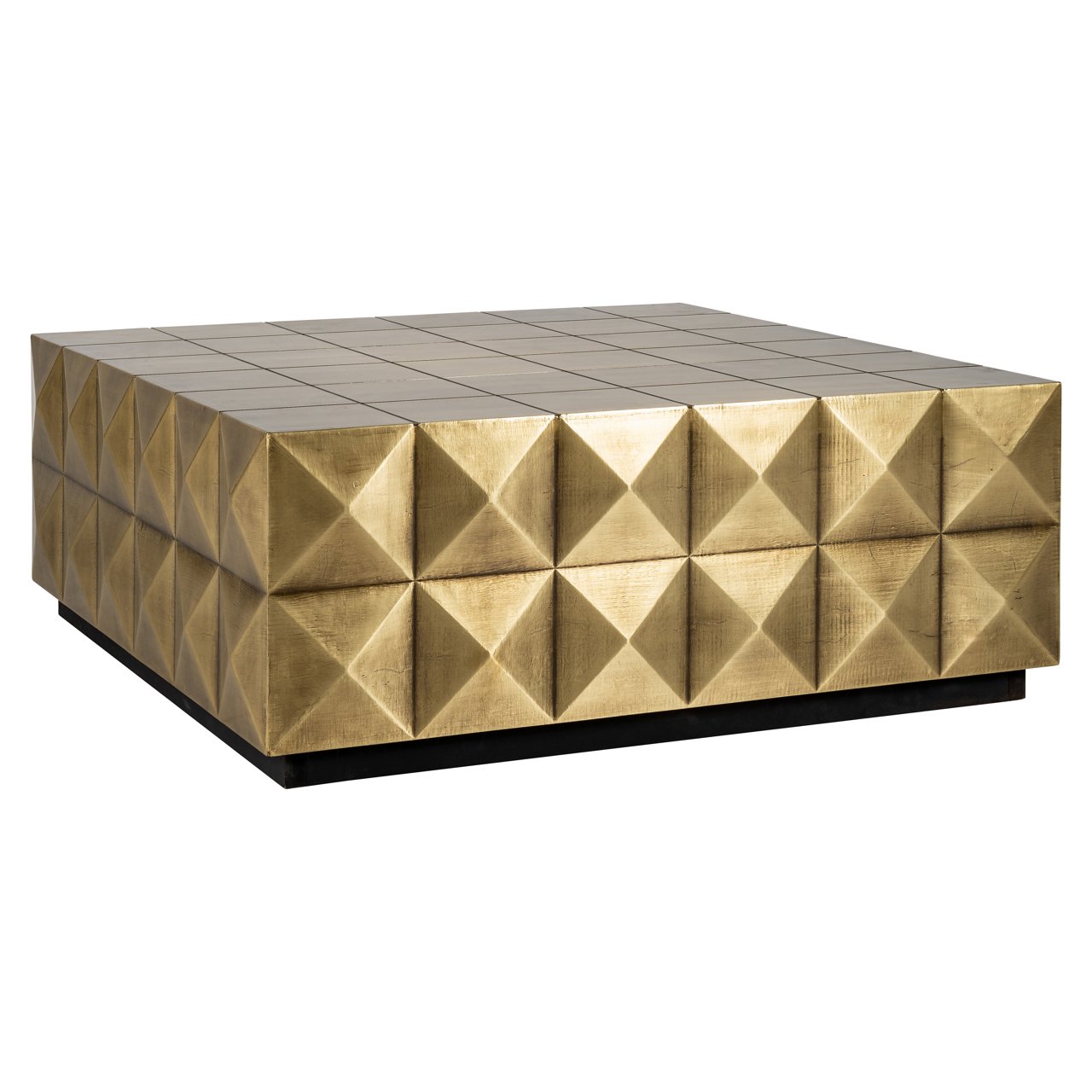 Couchtisch Collada brushed gold incl. glass top