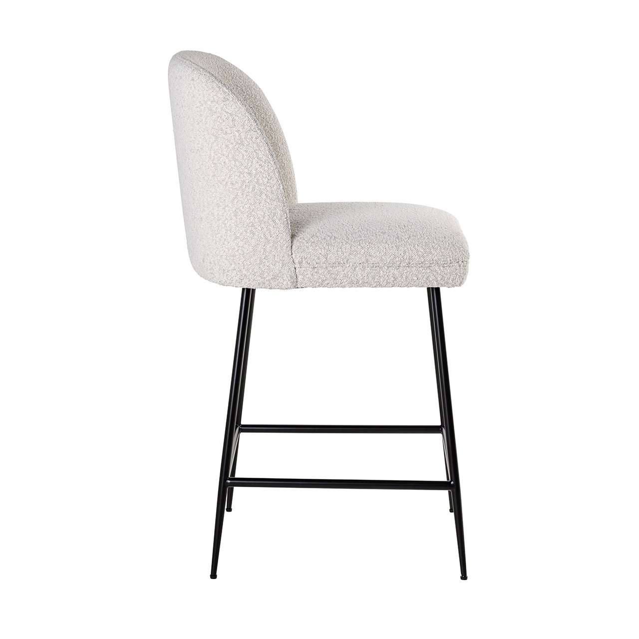 Barstuhl Pullitzer white bouclé / schwarz (Copenhagen 900 Bouclé White)